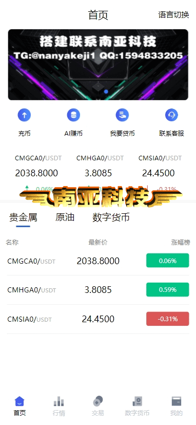 多语言微交易源码/贵金属交易平台/原油期货/数字货币交易所/AI赚币