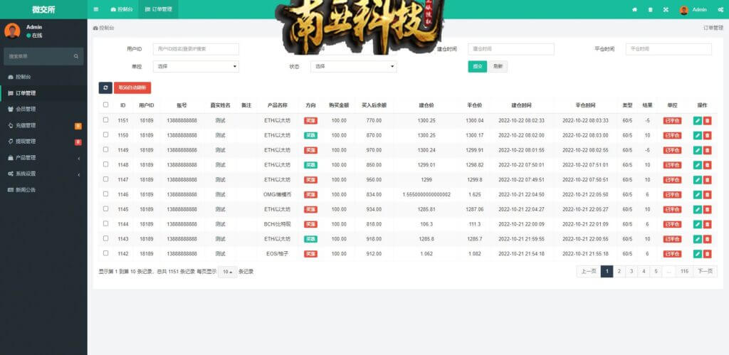 微交所双语言外汇源码/微盘系统/仿交易所/USDT支付/fastadmin框架